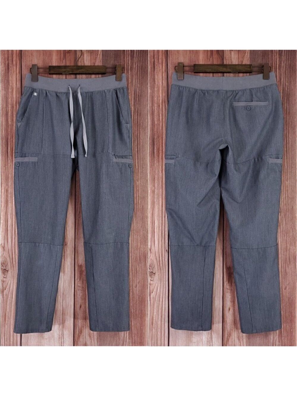 Figs Womens Small Technical Collection Gray Scrub Cargo Pants W18SW2008 PO 1306